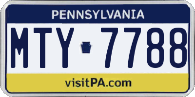 PA license plate MTY7788