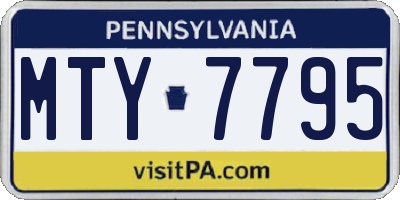 PA license plate MTY7795