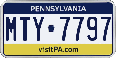 PA license plate MTY7797