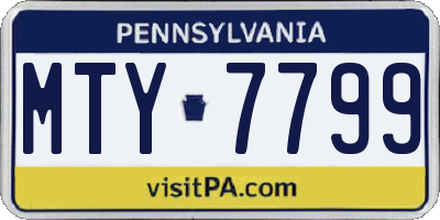 PA license plate MTY7799