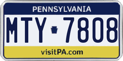 PA license plate MTY7808