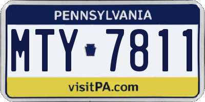 PA license plate MTY7811