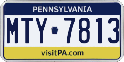 PA license plate MTY7813