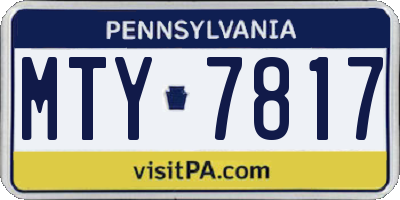 PA license plate MTY7817