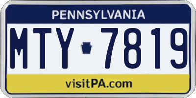 PA license plate MTY7819