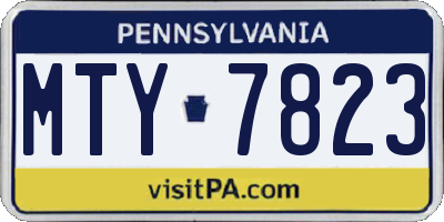 PA license plate MTY7823