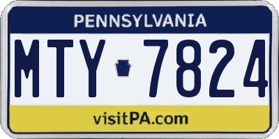 PA license plate MTY7824