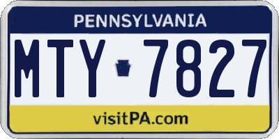 PA license plate MTY7827