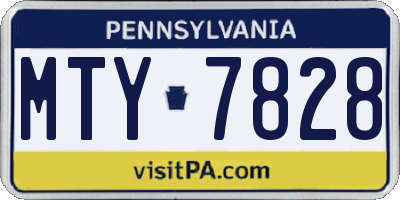 PA license plate MTY7828