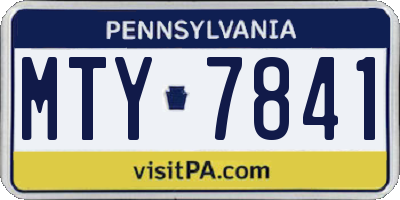 PA license plate MTY7841
