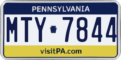 PA license plate MTY7844