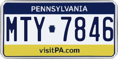 PA license plate MTY7846