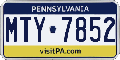 PA license plate MTY7852
