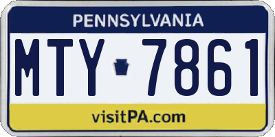 PA license plate MTY7861