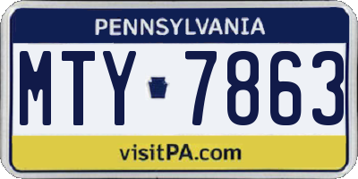 PA license plate MTY7863