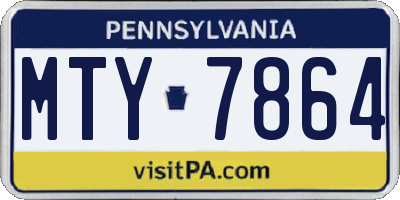 PA license plate MTY7864