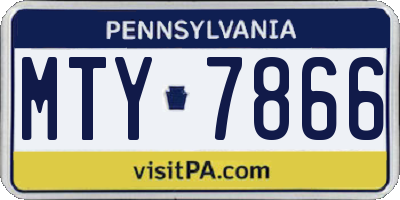 PA license plate MTY7866