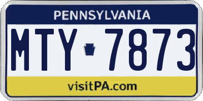 PA license plate MTY7873