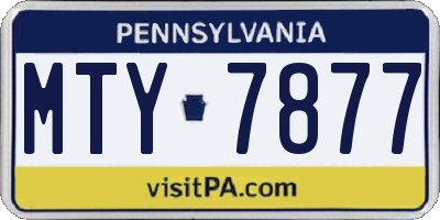 PA license plate MTY7877