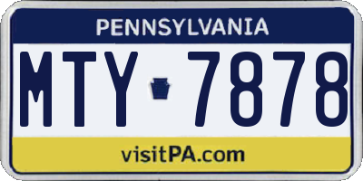 PA license plate MTY7878
