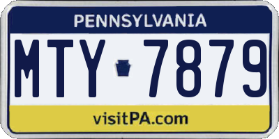 PA license plate MTY7879