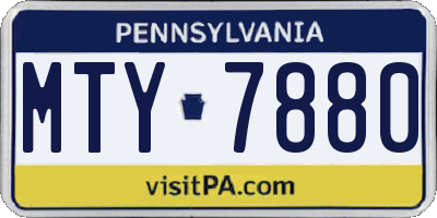 PA license plate MTY7880