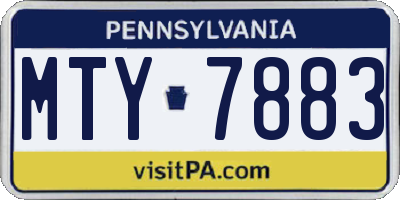 PA license plate MTY7883