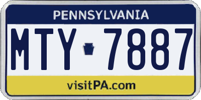 PA license plate MTY7887
