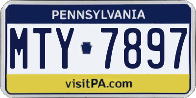 PA license plate MTY7897