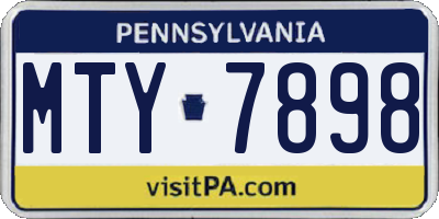 PA license plate MTY7898