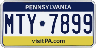 PA license plate MTY7899