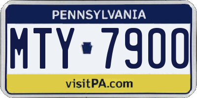 PA license plate MTY7900