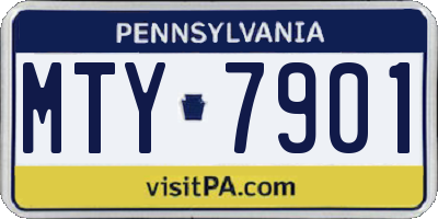 PA license plate MTY7901