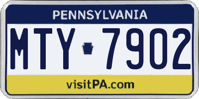 PA license plate MTY7902