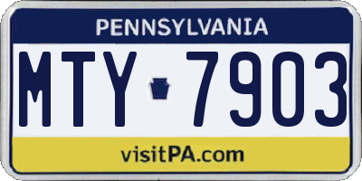 PA license plate MTY7903