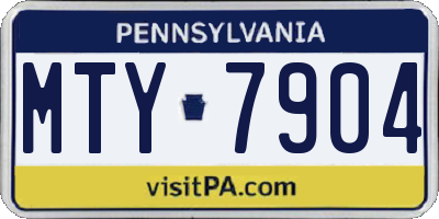 PA license plate MTY7904