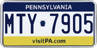 PA license plate MTY7905