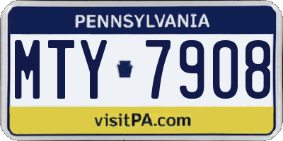 PA license plate MTY7908