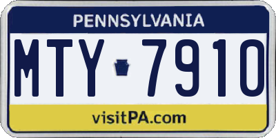 PA license plate MTY7910