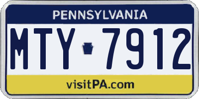 PA license plate MTY7912