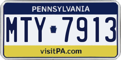 PA license plate MTY7913
