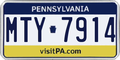 PA license plate MTY7914