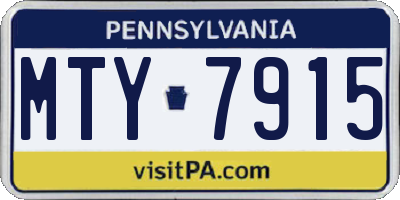 PA license plate MTY7915