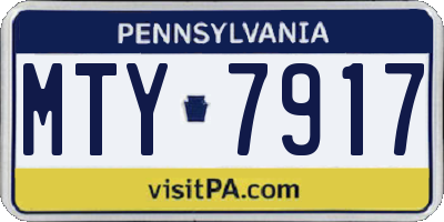 PA license plate MTY7917