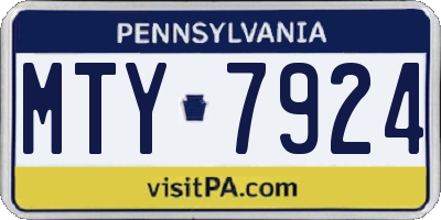 PA license plate MTY7924