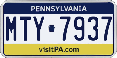 PA license plate MTY7937