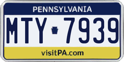 PA license plate MTY7939