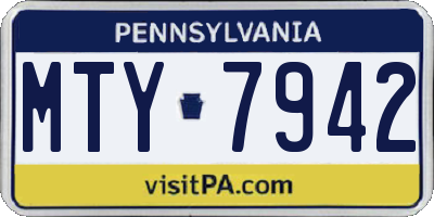 PA license plate MTY7942