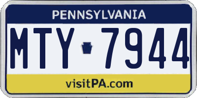 PA license plate MTY7944
