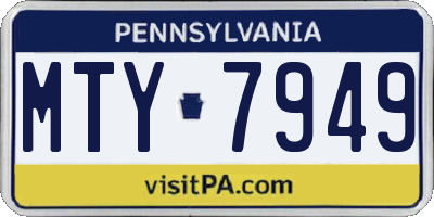 PA license plate MTY7949